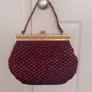 Vintage Raffia Top Handle Bag